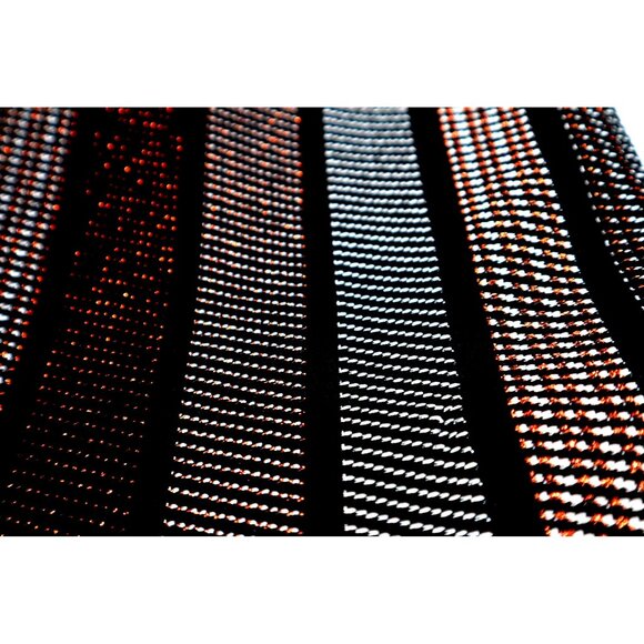 Chicos Open Front Long Striped Coat Rose Gold Glitter Copper Womens Size 4/6 - Picture 5 of 14